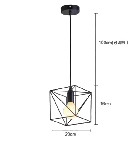 Vintage Pendant Lamp Iron Frame Ceiling Lighting Paint Restaurant Teahouse Chandelier Indoor Wrought Metal Modern Pendant Lights