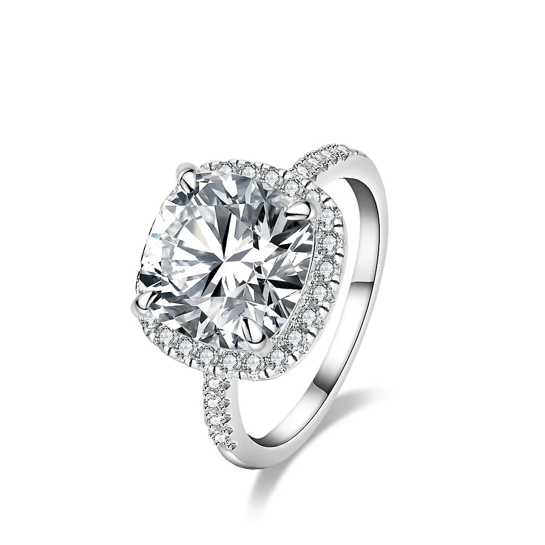 5CT Fancy-Cut Moissanite Ring Women PT950 Platinum - Sparkling 7CT fancy-cut, warm platinum, elegant for women