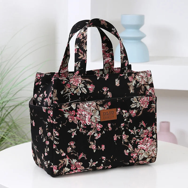 New Large Capacity Thickened Cloth Art Handbag Minimalist Work Lunch Box Storage Bag Suitable for Shopping Miscellaneous Uses
