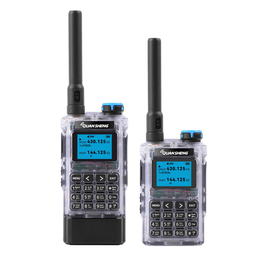 Quansheng UV-K1 Walkie Talkie Ice Transparent Color 5W VHF/UHF Multi-Band Type-C Program Ham Two Way Radio Amateur Radio UVK1