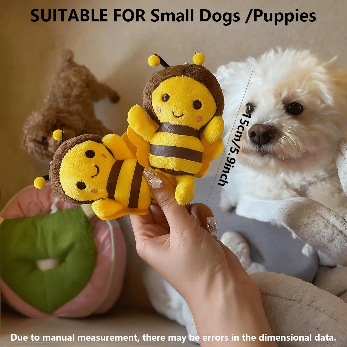 Small Bee Plush Toy for Dogs and Cats to Interact and Play Teeth Cleaning Pet Supplies