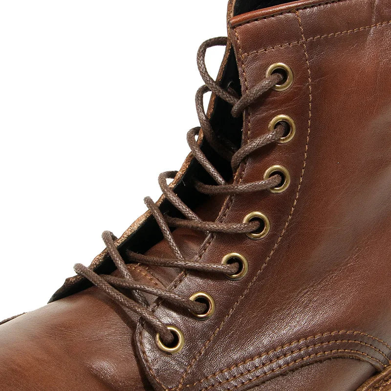 Vintage Work Boots Men's Winter High-top Leather Boots Men Mid-top Short Boots