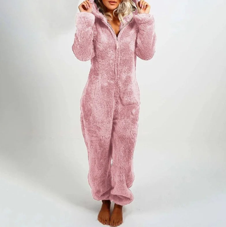 Jumpsuits women 2026 rompers autumn winter fleece thickened woolen jumpsuits hooded pajamas jumpsuits women's clothing