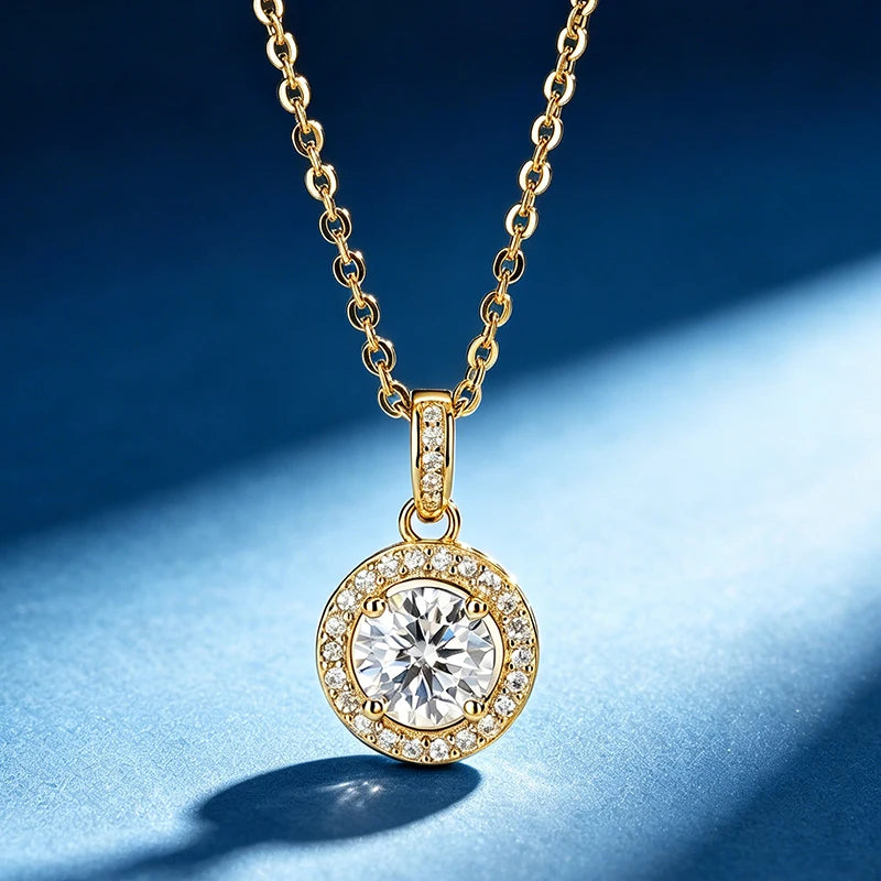 Moissanite sunflower Pendant Women's 925 Silver Necklace Comes with a GRA Certificate Perfect for Anniversaries and Parties