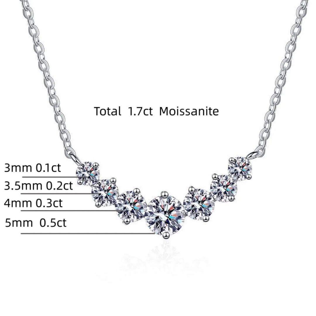 2.8ct Moissanite Necklace for Woman Wedding Fine Jewely with Certificates 925 Sterling Sliver Plated 18k White Gold Necklace