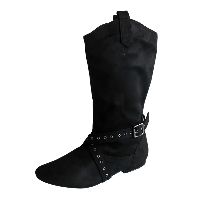 Customized Heel Practice Boots Half Boots Line Dance Boots Soft Suede Bottom Ballroom Party Dance Shoes Black Boots Dancing