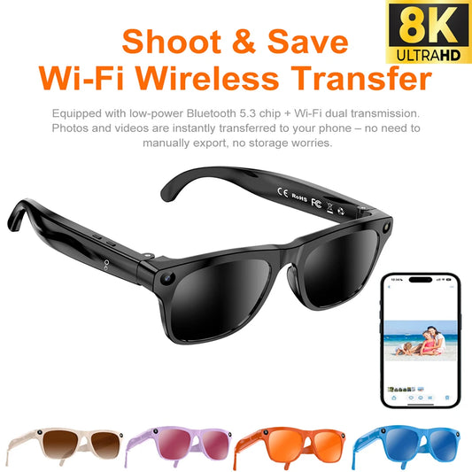 New Intelligent Shooting Glasses With High-definition 8k Pixel Ai Assistant And Multifunctional Smart Glasses For Music Playback