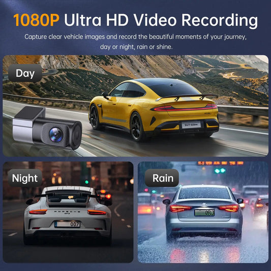 1080P Mini Hidden Car Dashcam, Night Vision Dashboard Camera with 32GB Memory Card Included, 24H Parking Surveillance, Loop Recording, G-Sensor Gravity Detection, Mobile App Control, Vehicle Safety Accessory