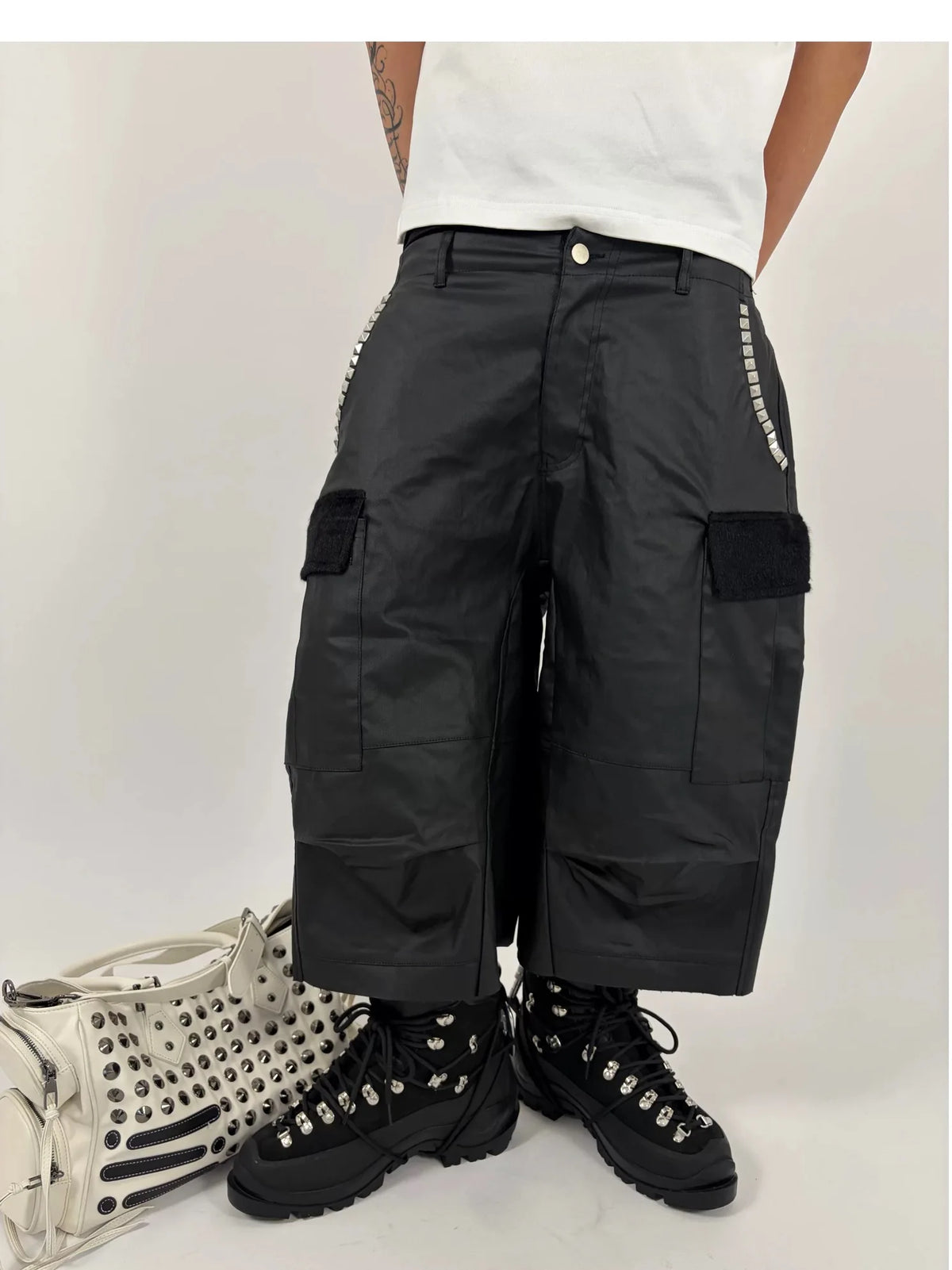 Customized Men Leather Black High Quality Functional Thick soled Motorcycle Hiking He Boots