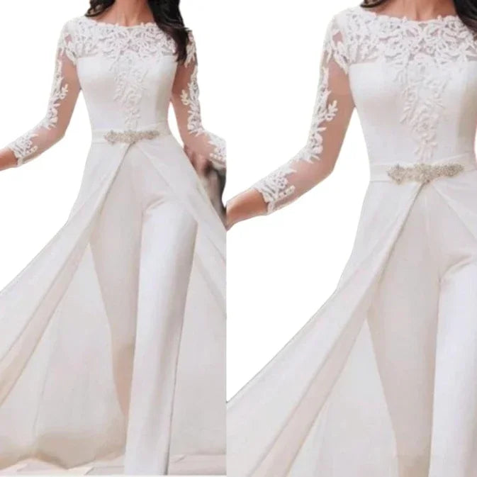 Elegant White Jumpsuit Women Overalls Long One Piece Strapless Slash Neck Feather Y2k Sexy Wedding Party Night Evening Rompers