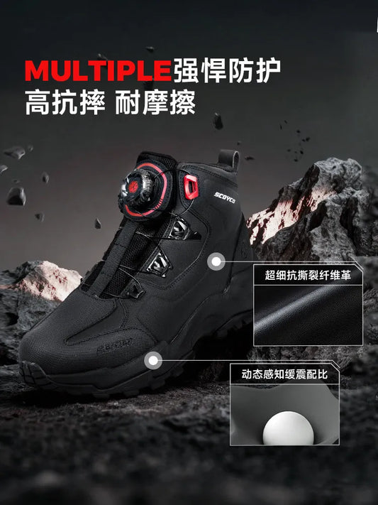 Motorcycle Boots Men Breathable Anti Slip Wear-resistant Riders Boots Outdoor Off-road Motocross Shoes