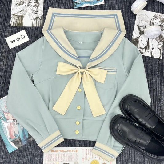 Fashionable and Comfortable Japanese JK Uniforms School Uniforms Qingxin Style Orthodox Original Sailor Sweet and Versatile Suit