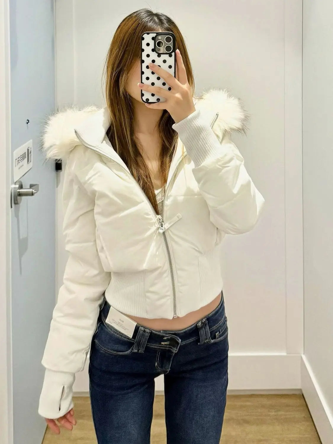 2026 Small Waist Short Cotton Clothes Large Fur Collar Heavy Industry Design Waist Slimming Versatile Fashionable Cotton Clothes