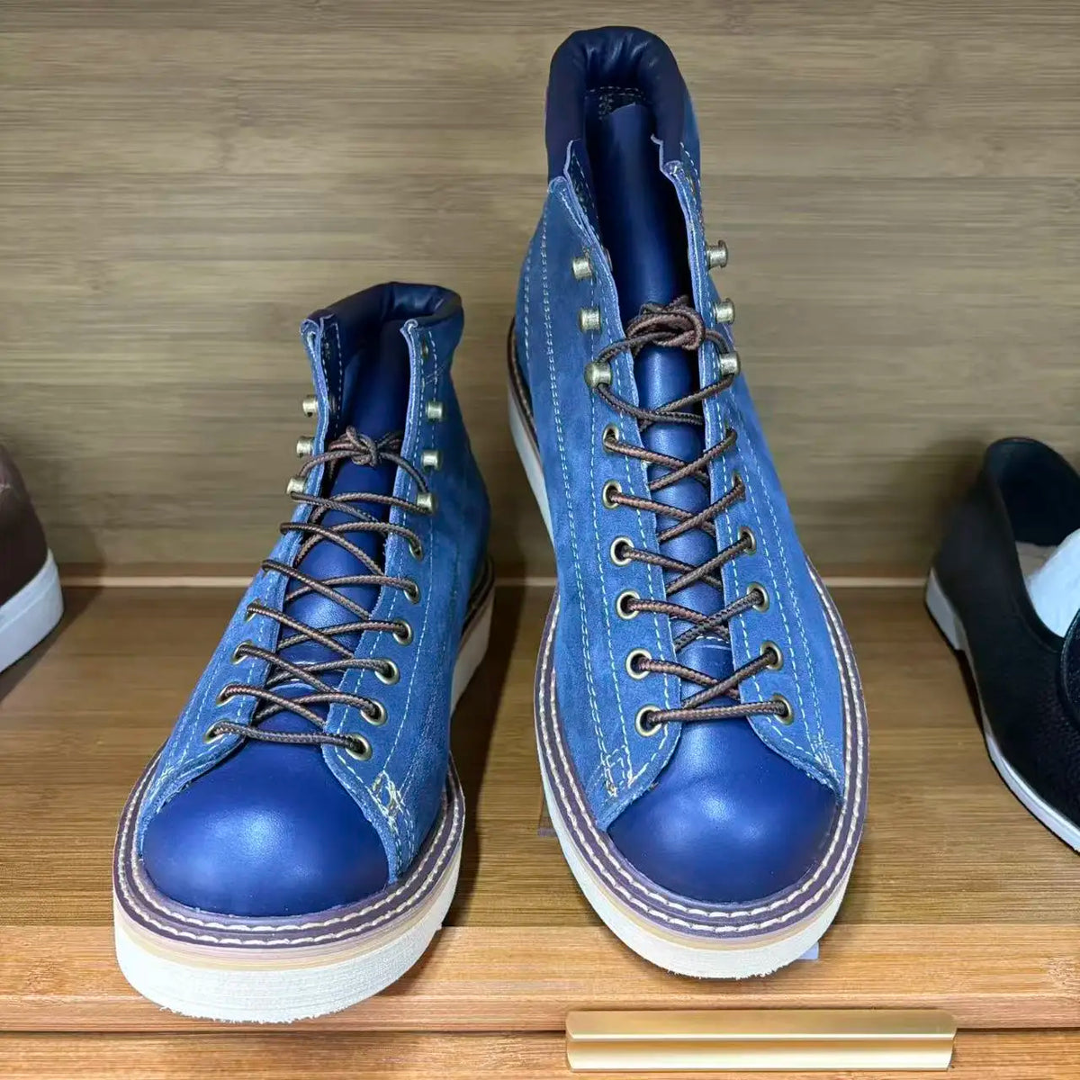 Retro Short-Face Winter Boots for Men And Women Durable Top-Grain Leather Ami Lined Warm And Stylish Fashion Thicken Wide Boot