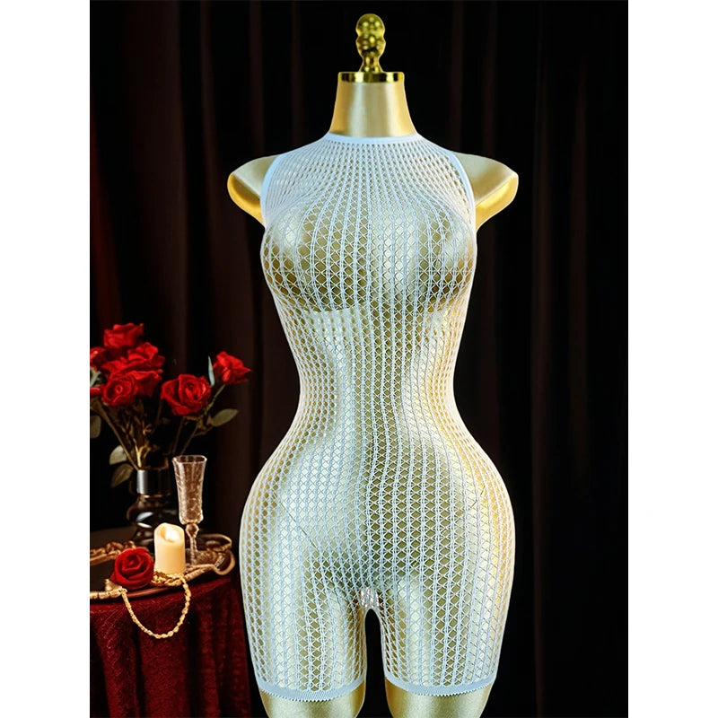 1PC Sexy Women Fishnet Cover Up Without Bikini Hollow Out Bodycon Dress See Through Beachwear Summer Women's Swimwear BD0419