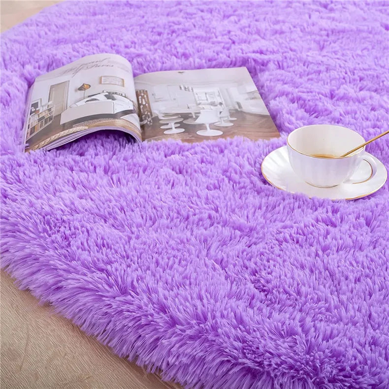 Round Fluffy Soft Area Rugs for Kids Room Princess Castle Plush Shaggy Carpet Cute Circle Nursery Rug Home Decor Circular Carpet