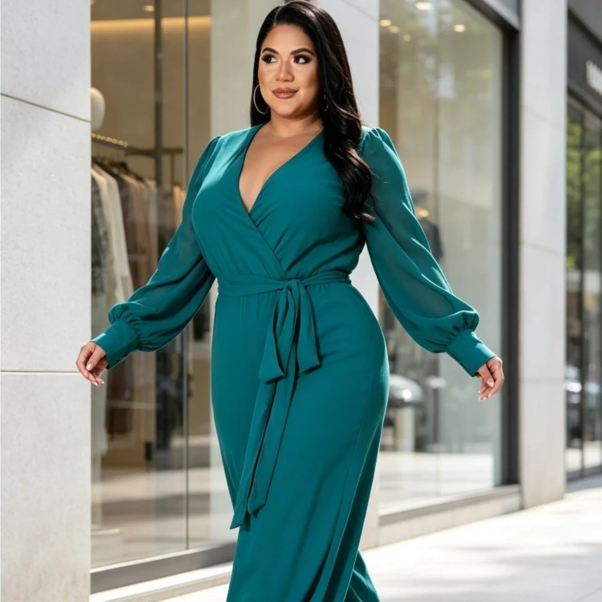 OverSize Womens Loose Solid V Neck Jumpsuit Straight Leg Design Adjustable Tie Waist Belt Elegant Casual And Work Outfit