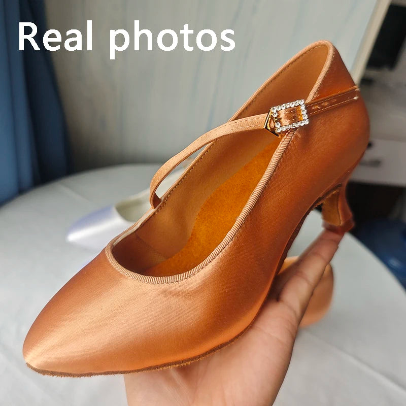 Women New Modern Dance Shoes Girls Standard Dancing Shoes High Heeled Ballroom Latin Dance Shoes for Women 5cm Heels