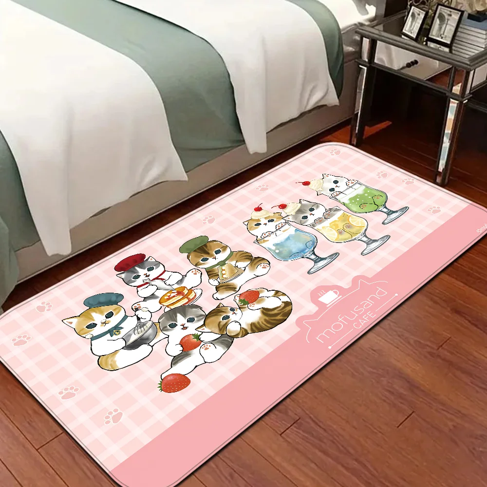 Funny Cat M-Mofusand Floor Mat Bathroom Mat Kids Room Bedroom Decoration Anti-Slip Doormat Living Room Bedside Area Rugs