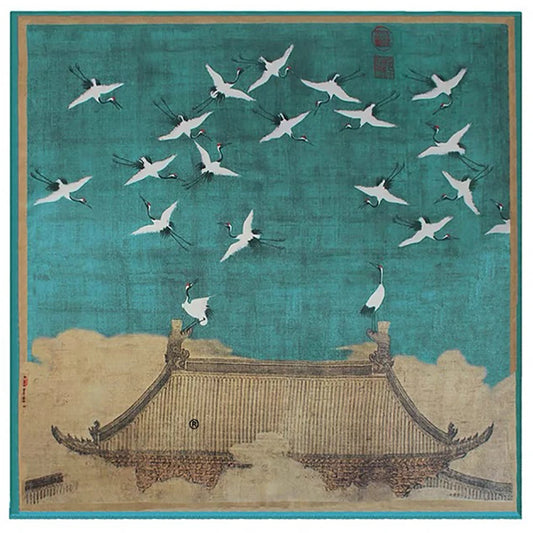 100% Pure Mulberry Silk Women Square Scarf Prints Headband Neckerchief Luxury Female Hair Ornament Female Bandana Scarves 65CM