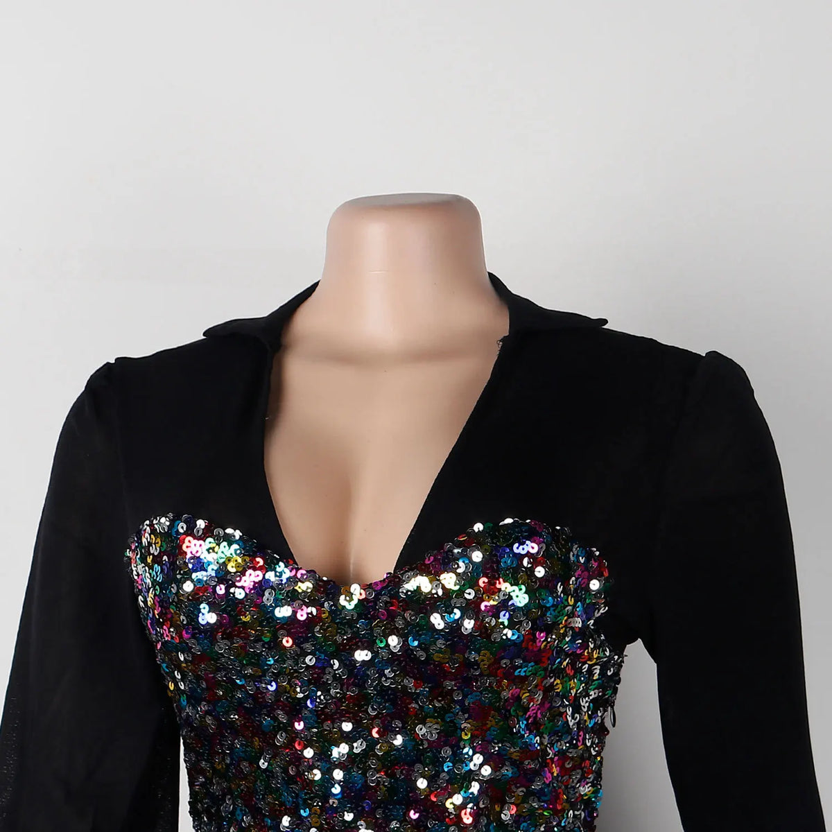 Sequined Club Pencil Jumpsuit Sexy Women V-neck Bodycon Autumn Sequins Party Overalls Romper