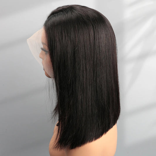BOB Lace Front Wig Human Hair Straight 200% Full Density 13x4 HD Transparent Lace Frontal Wigs Bob Hair Lace Front Wig For Women