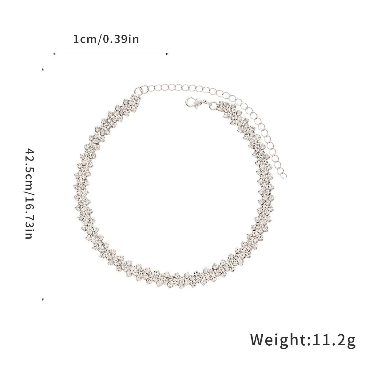 FYUAN Fashion Silver Gold Color Black Rhinestone Choker Necklaces for Women Geometric Crystal Necklaces Party Weddings Jewelry