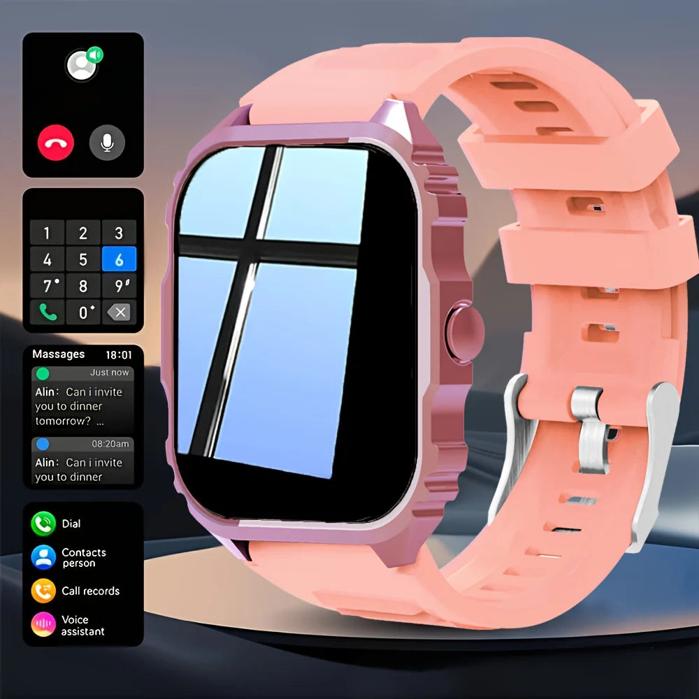 New Lightweight Casual Running Smart Watch, SMS Alerts, Wireless Calling, Changeable Watch Faces, Fitness Monitor, Music Playback, Weather Forecast,Suitable for Iphone & Android