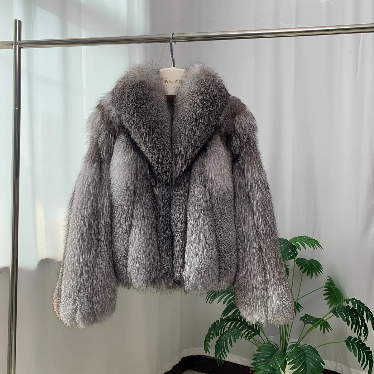 Winter Jacket Women Luxury Natural Fur Coat Real Fox Fur Coat Warm Luxury Crop Jacket Big Collar