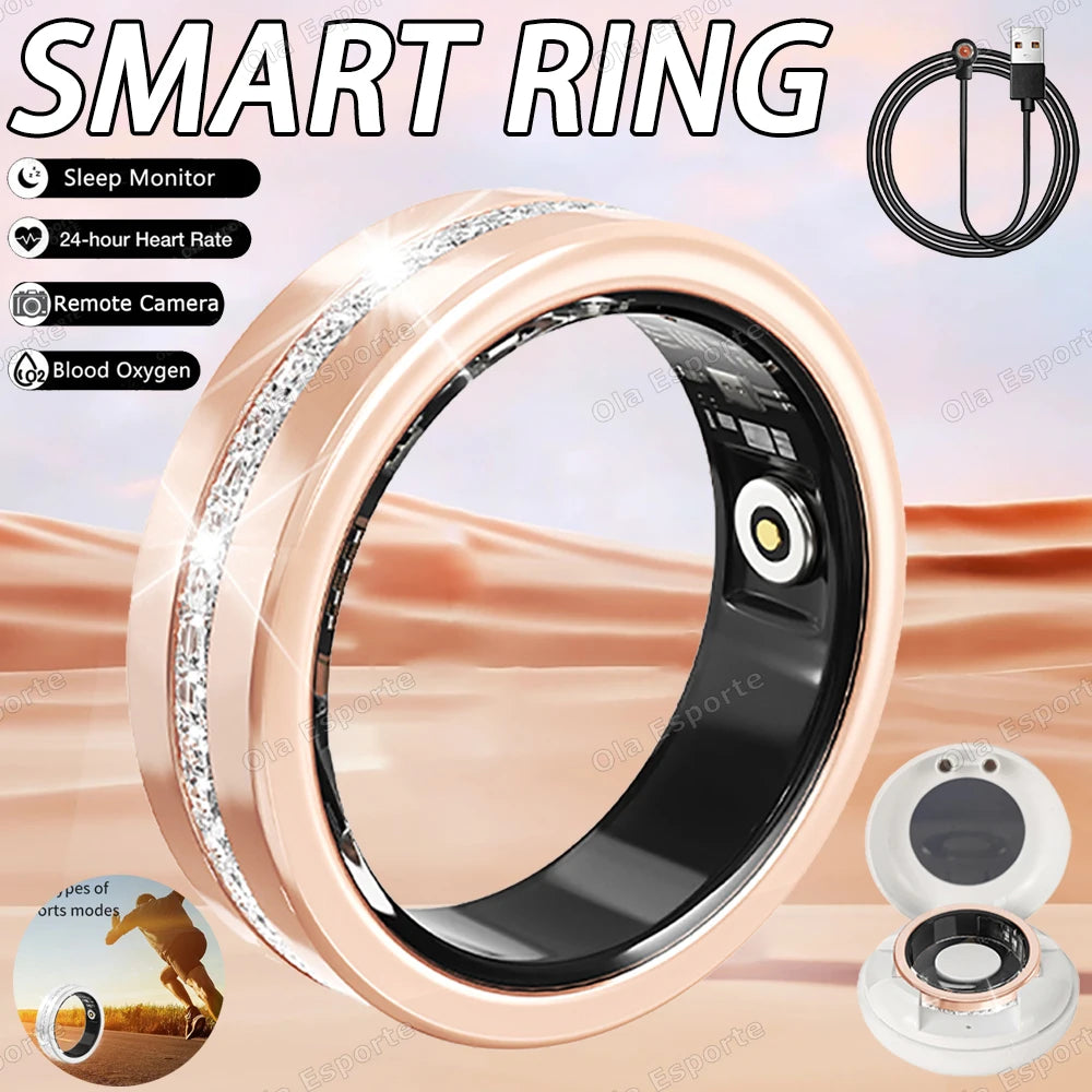 2026 New Smart Ring Lady Heart Rate Sleep Health Monitor Menstrual cycle detection IP68 Waterproof Fashion Sport Rings Women Men