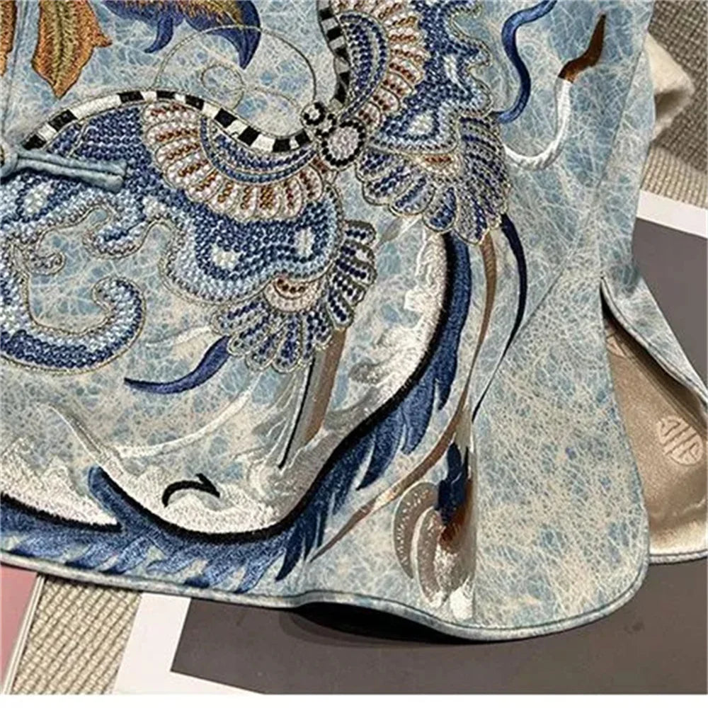 New Chinese Style Double-layer Warm Vest With Round Neck Heavy-duty Embroidery Buckle And Camisole Versatile And Versatile