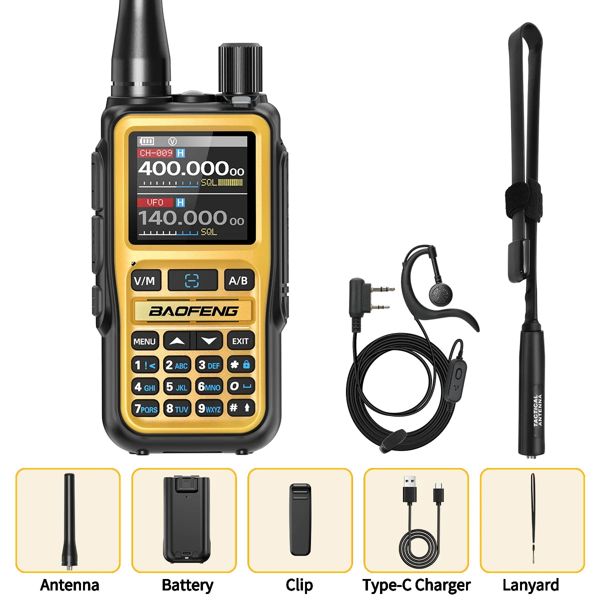 BAOFENG UV-5R Mini Walkie Talkie Multi Band Wireless Bluetooth Programming Dual PTT Type-C Charge Long Range Two Way Radio