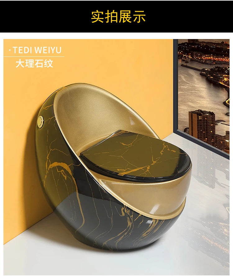 YNew wood grain toilet stone grain toilet ceramic creative personality color egg toilet water saving large diameter ceramic