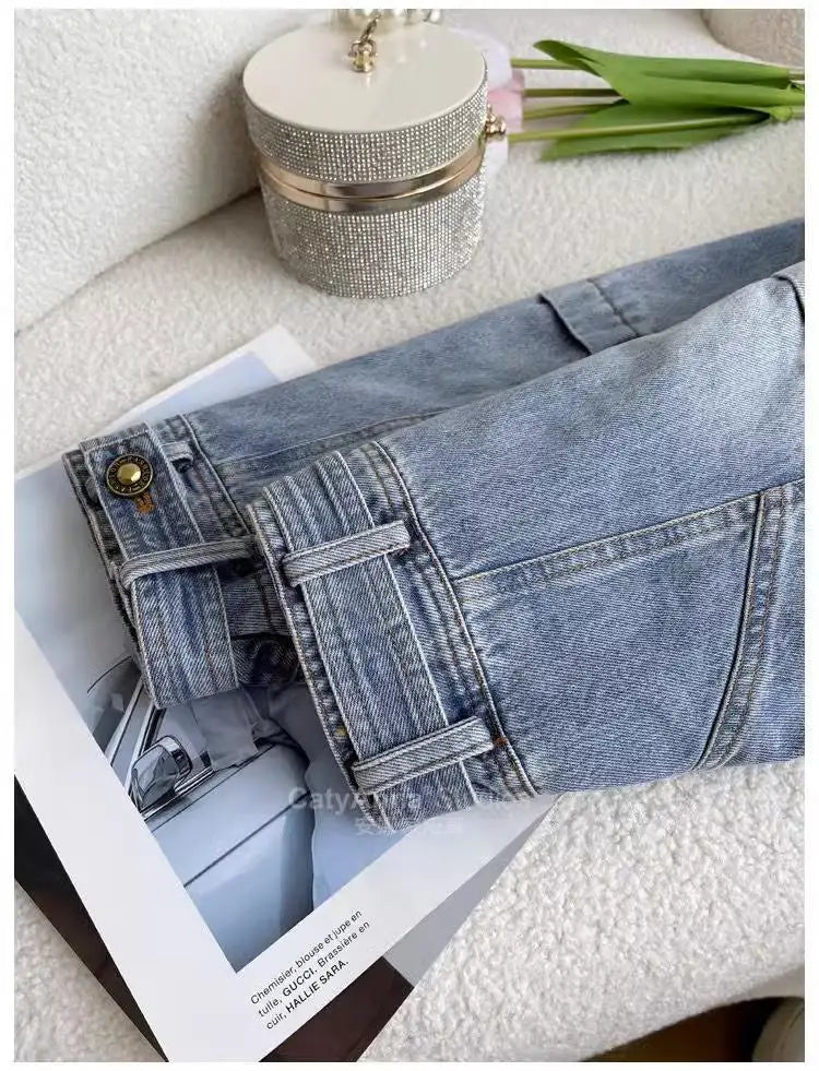 Winter Thickened Short Denim Jacket Fashion Parkas Jeans Jacket Luxury Fur Coat Removable Fur Collar Cotton Jacket New