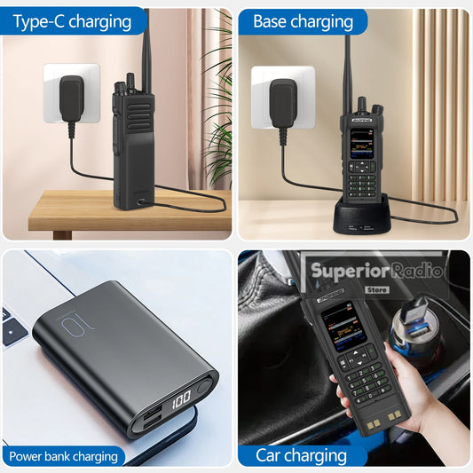 Baofeng DM-32 DMR Digital Walkie Talkie With Belt Clip Hoster GPS APRS High Power Long Range Dual Time Slot AES256 Type-C Charge