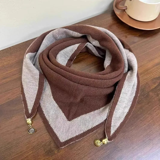 2026 new magnetic buckle silk scarf for women's small square scarf for autumn and winter warmth and cold resistance, fashionabl