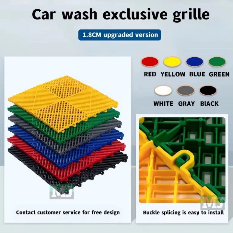 40PCS Pvc Garage Floor Tiles High Quality Pvc Car Garage Flooring Mat PP Plastic Interlocking Car Wash Room Tiles