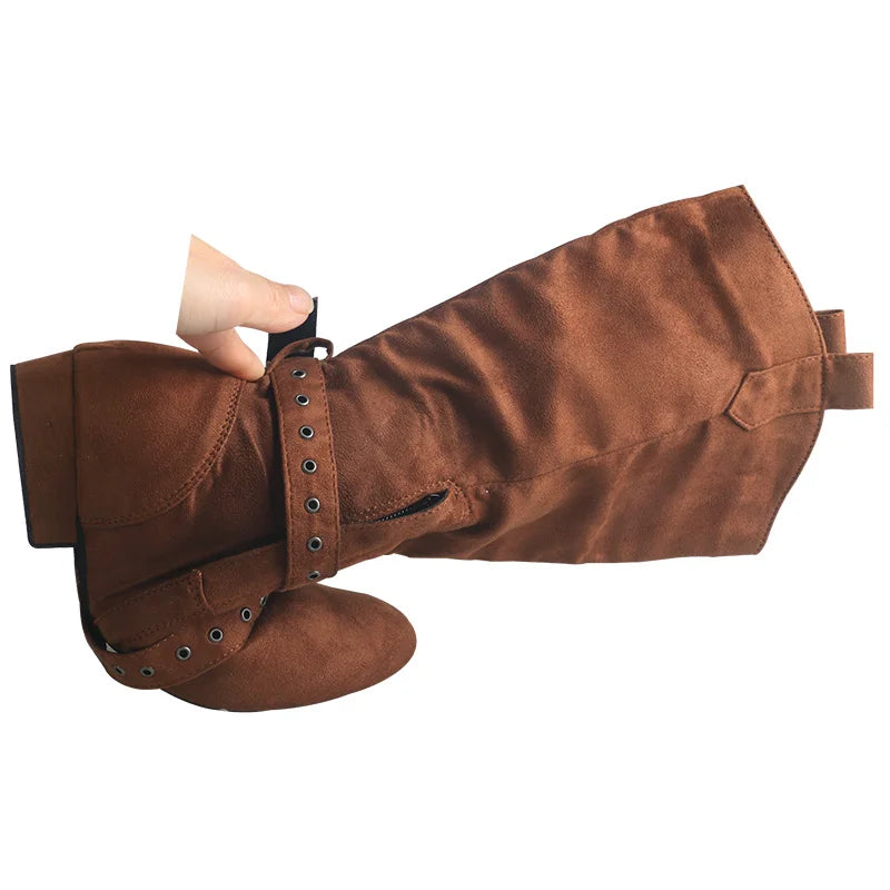 Customized Heel Practice Boots Half Boots Line Dance Boots Soft Suede Bottom Ballroom Party Dance Shoes Black Boots Dancing