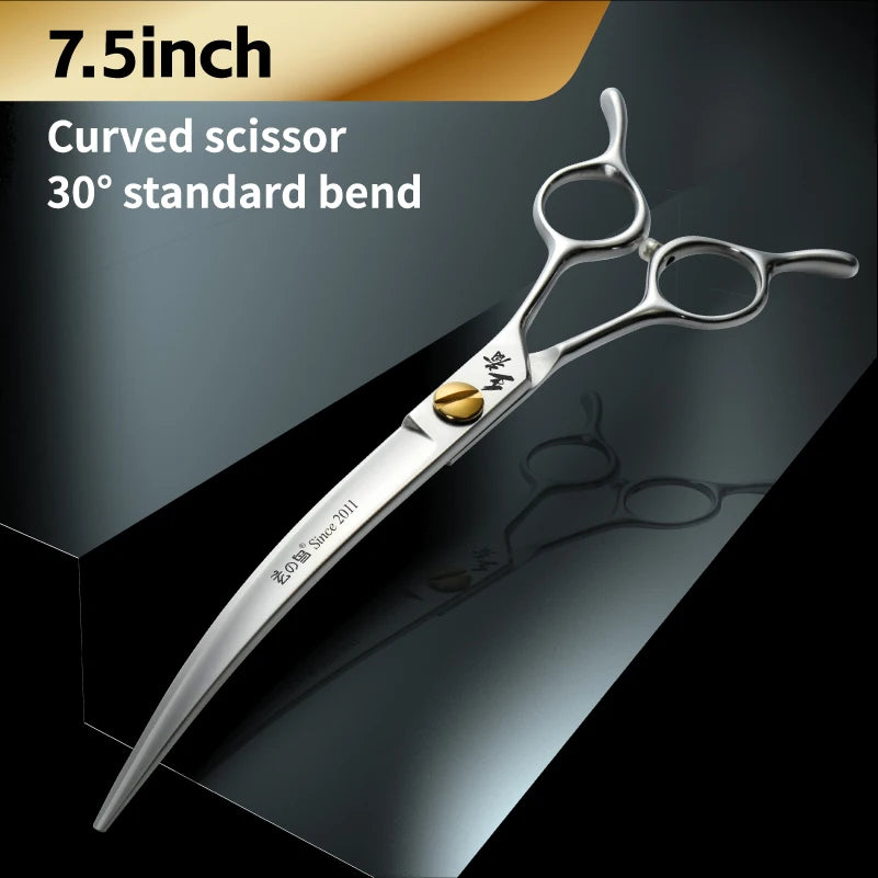 Fenice King Series VG10 Steel 7/7.5/8 Inch Professional Pet Dogs Grooming Scissors Straight Curved Thinnier Chunker Shears Tools