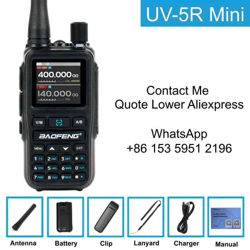 Baofeng Uv-5R Mini 5W /1pcs Walkie Talkie Long Range Smartphone Programming