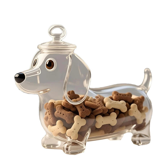 Cute Dachshund Dog Themed Glass Snack Jar Food Storage Container Snack Container With Lid seal Dog Treat Snack Canister