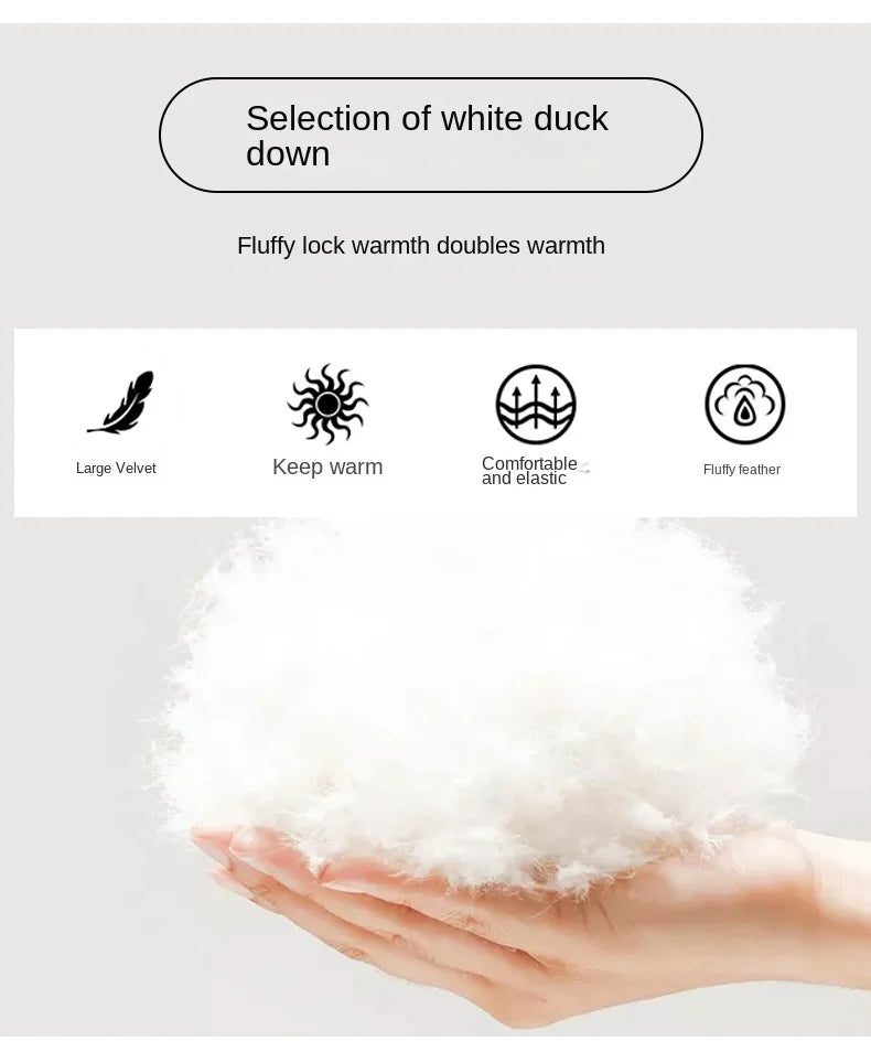 Loose Plus Size Women Winter Long Down Jacket Solid Embroidered Pointed Collar White Duck Down Puffer Coat Warm Trench Jackets