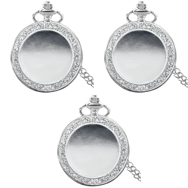 Retro Charm Neutral Fashion Textuable Quartz Pocket Watch Steampunk Men's and Women's Necklace Pendant Gift