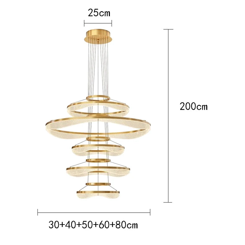 Modern ring stairs led lights pendant light lamps for living room led Chandeliers for dining room hanging light indoor lighting