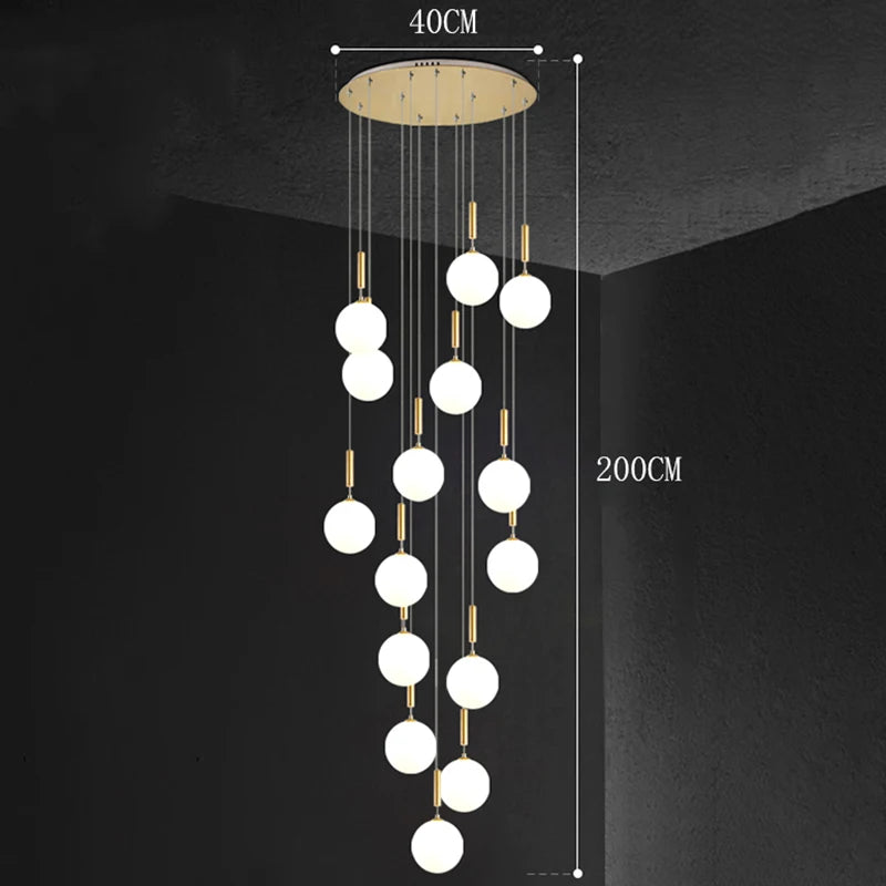 Modern Stair Chandelier Pendant Lights Indoor Lighting Ceiling Lamp Hanging Light LED Chandeliers for Living Room Indoor Lightin