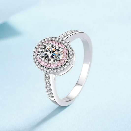 Sweet Girl Oval Ring 1ct Women Moissanite PT950 Platinum - Slimming Oval Cut, Sweet Lovely Charm