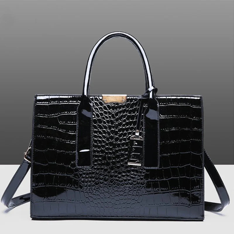 Patent Leather Women Messenger Bags Crocodile Female Crossbody Shoulder Hand Bags for Women High Quality Ladies Handbags