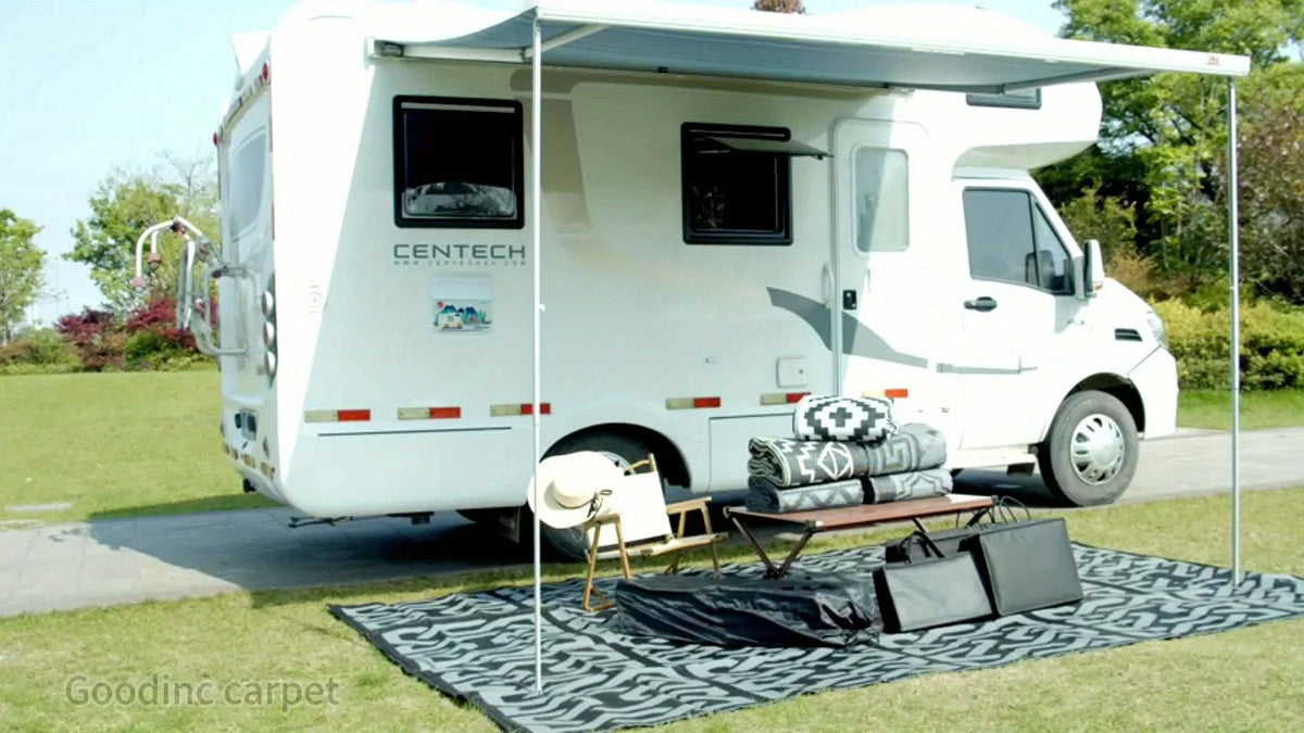 Double-Sided Waterproof Reversible Plastic Mats Modern Large Floor Mats and Rugs Durable PP Material Camping Picnic Mat