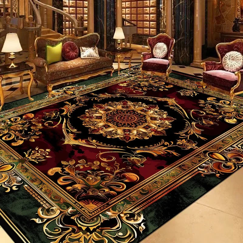 European Large Size Carpet Living Room Decoration Luxury Floor Mats Non-slip Bedroom Rugs Washable Lounge Computer Chair Mat