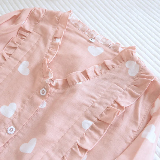 Pure cotton gauze Thin Japanese kimono Nursing pajamas Pregnant women's home clothing